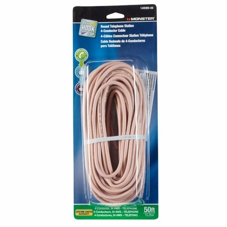 MONSTER 140089-00 24 Gauge Round Telephone Station Wire, 24PK 49793